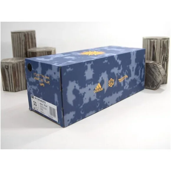 Adidas x Hot Wheels Blue Yellow Logo Monogram Pool Slides Shoes Mens 11 NIB - Picture 11 of 12